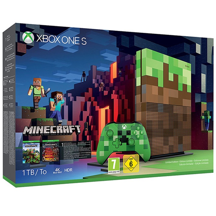 Consola Xbox One S 1TB + Minecraft - Limited Edition Bundle + Set 