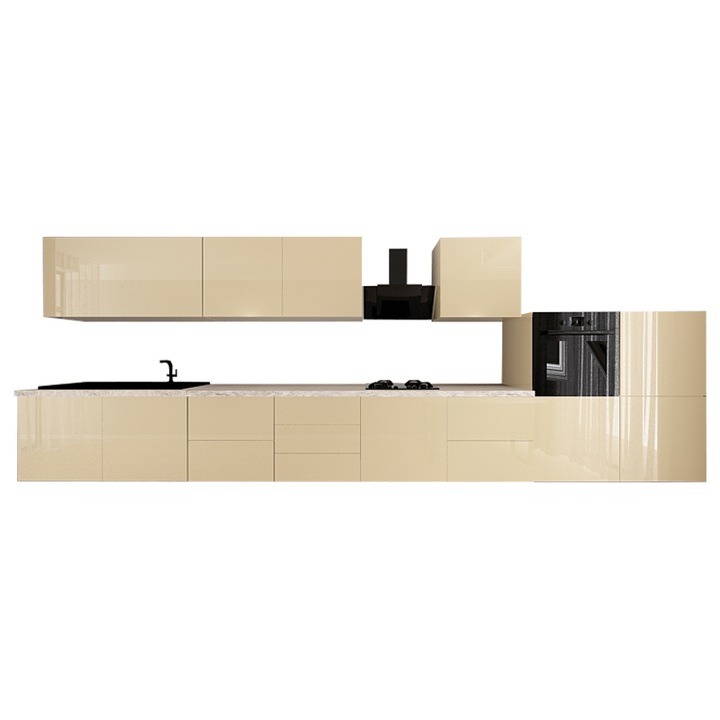 Set Mobila Bucatarie Modulara EVORA 5 , MDF CAPPUCCINO Lucios, 4.8 m