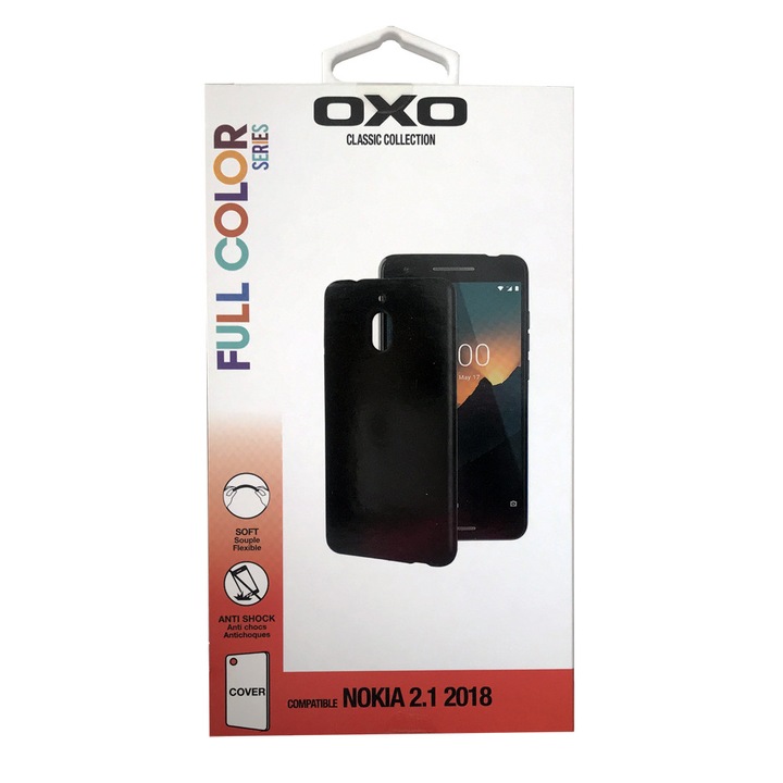 Силиконов гръб OXO, за NOKIA 2.1 2018, Черен
