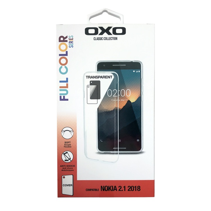 Силиконов гръб OXO, за NOKIA 2.1 2018, Прозрачен