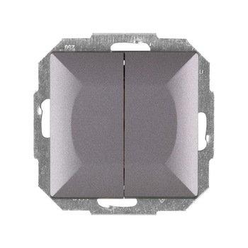 Intrerupator dublu Abex, incastrat, antracit Intrerupator dublu Abex, incastrat, antracit