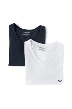 Emporio Armani Underwear - Otthoni póló szett - 2 db D, Fehér/Tengerészkék