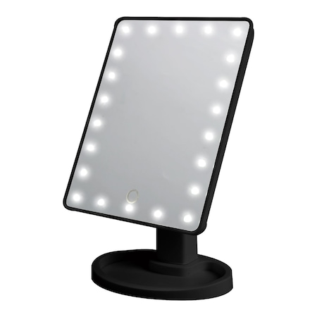 LED огледало за грим, 22 лампи, въртене на 180º, черно, Vivo, DGI0609