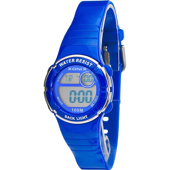 Ceas digital copii Xonix, XDE66K/4, Bleumarin, functii sport, iluminare de fundal