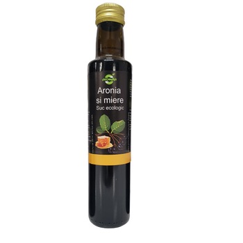 Aromela - Suc Natural 250ml Aronia cu miere, 100% fruct presat la rece, Suc BIO produs in Romania Aromela - Suc Natural 250ml Aronia cu miere, 100% fruct presat la rece, Suc BIO produs in Romania
