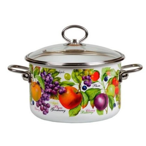 Oala emailata ruseasca cu capac, Confitura, 4 l