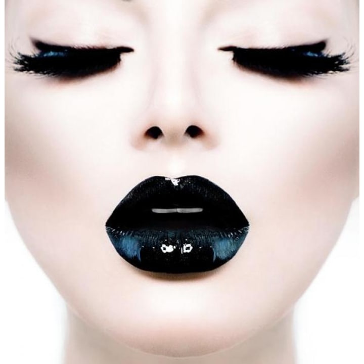 Tablou forex, Black lips, multicolor, 30 x 30 cm