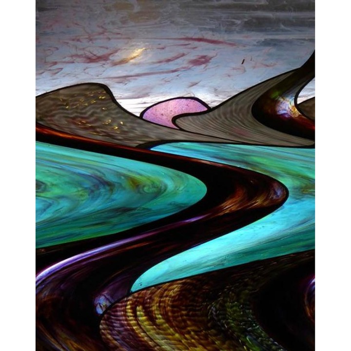 Tablou forex, Abstract peisaj, color, 70 x 70 cm