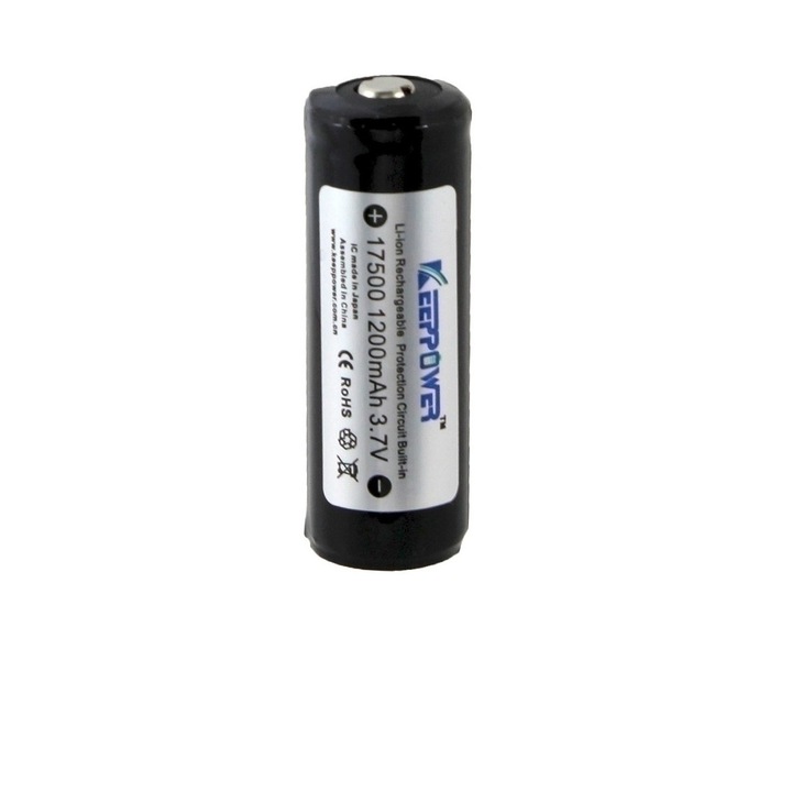 Acumulator Li-Ion ICR17500 KEEPPOWER 1200mAh 3,7V cu protectie