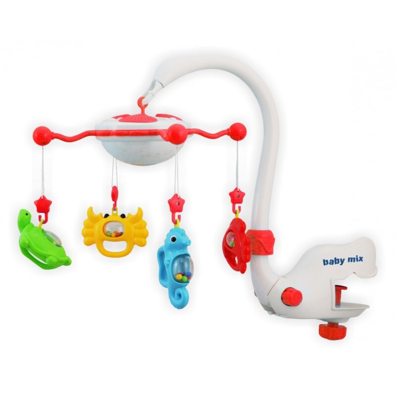 Carusel muzical cu proiectie Baby Mix Aqua Magic BL-9001 R, Rosu