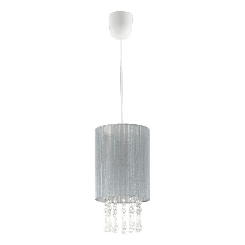 Lampa suspendata Venice 1S, Lampex, PVC/Textil, Gri