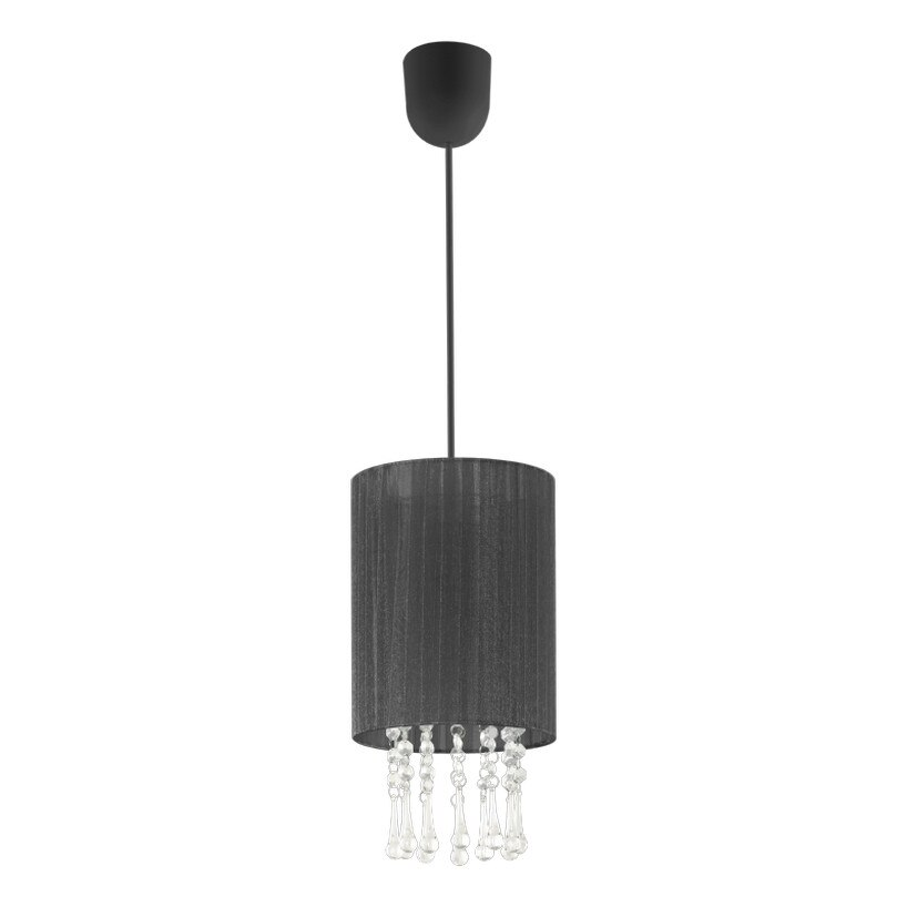 Lampa suspendata Venice 1S, Lampex, PVC/Textil, Negru