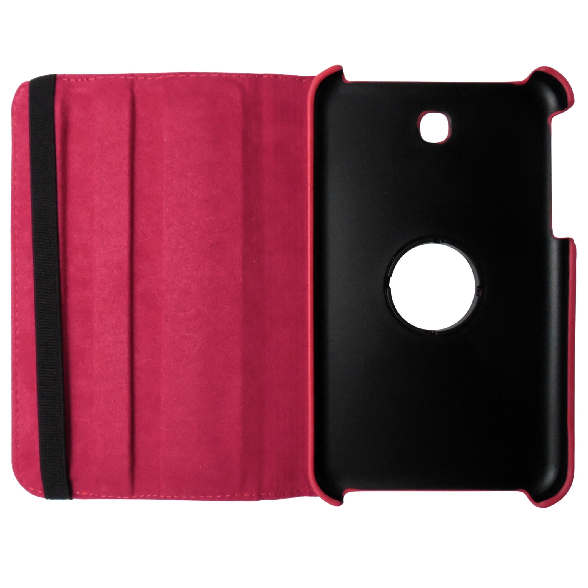Husa tip carte rosie cu stand rotativa pentru Samsung Galaxy Tab 3 P3200 (SM-T211), P3210 (SM-T210)