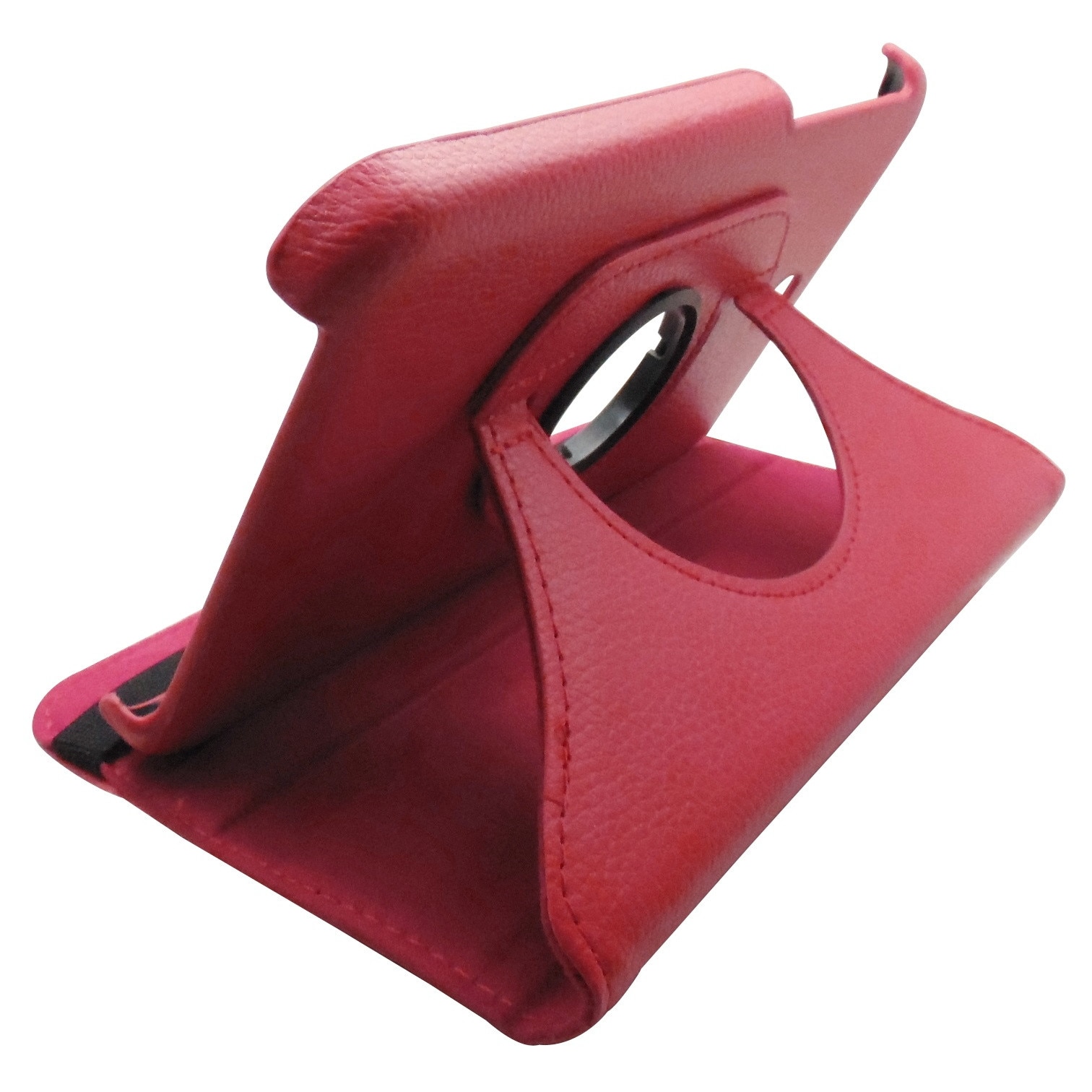 Husa tip carte rosie cu stand rotativa pentru Samsung Galaxy Tab 3 P3200 (SM-T211), P3210 (SM-T210)