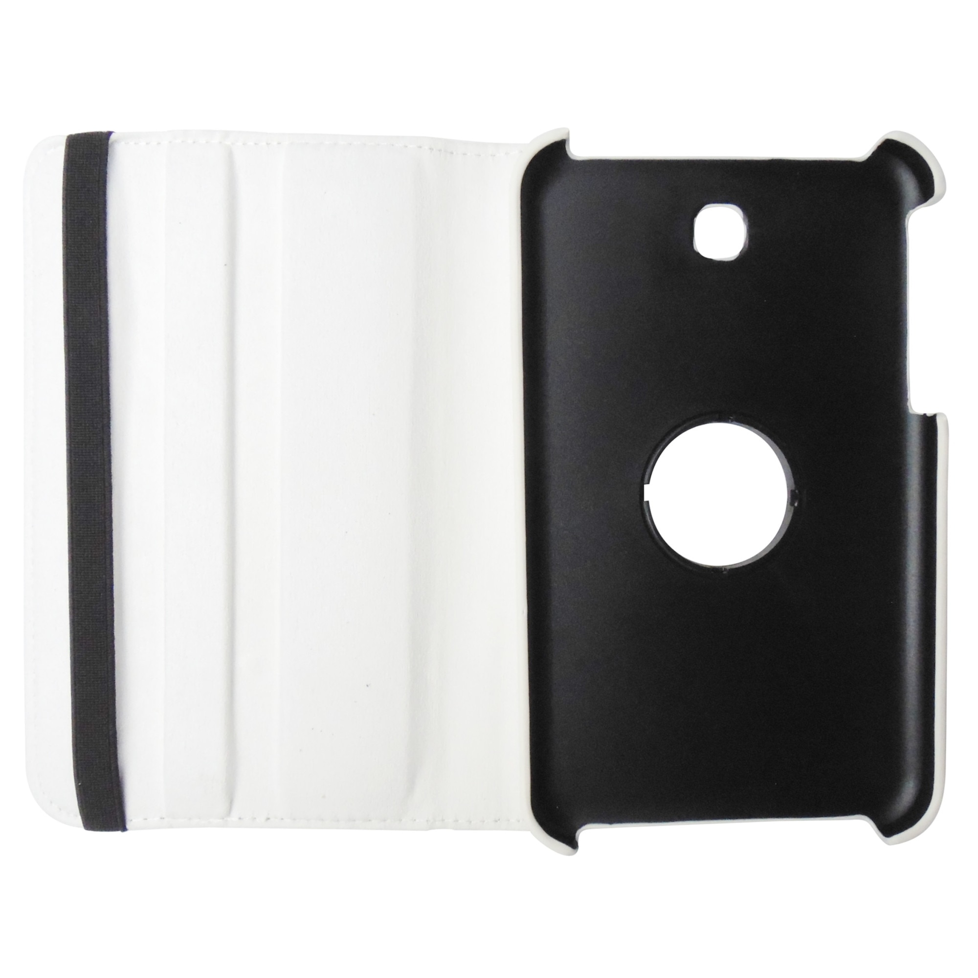 Husa tip carte alba (interior alb) cu stand rotativa pentru Samsung Galaxy Tab 3 P3200 (SM-T211), P3210 (SM-T210)