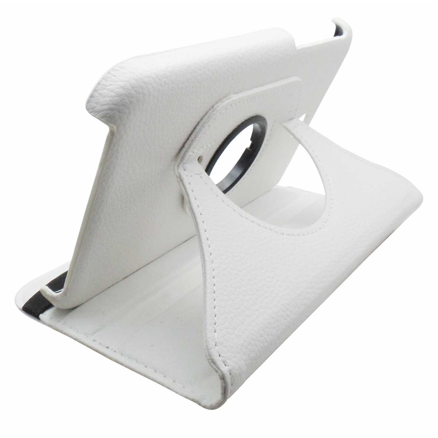 Husa tip carte alba (interior alb) cu stand rotativa pentru Samsung Galaxy Tab 3 P3200 (SM-T211), P3210 (SM-T210)