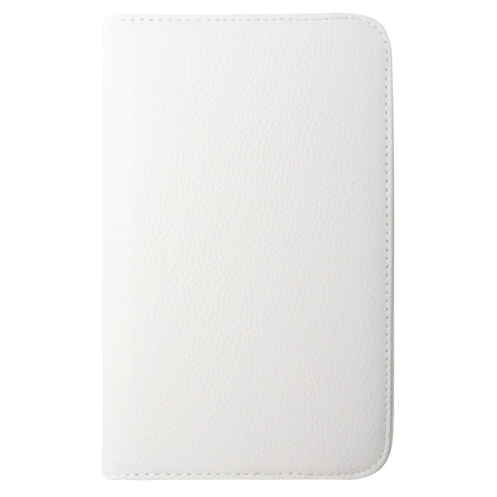 Husa tip carte alba (interior alb) cu stand rotativa pentru Samsung Galaxy Tab 3 P3200 (SM-T211), P3210 (SM-T210)