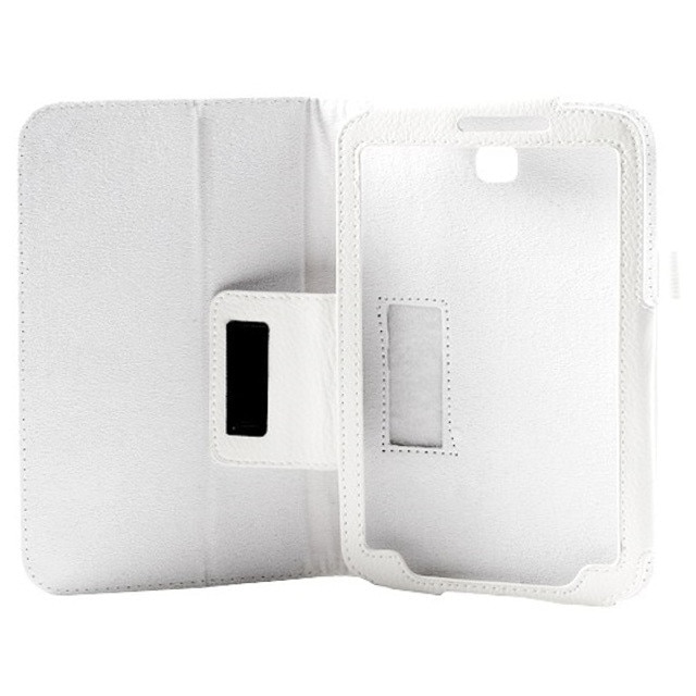Husa tip carte alba cu stand pentru Samsung Galaxy Tab 3 P3200 (SM-T211) / P3210 (SM-T210)