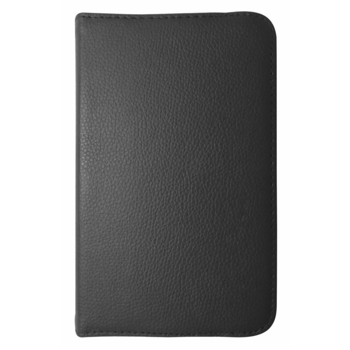 Husa tip carte neagra rotativa cu stand pentru Samsung Galaxy Tab 3 P3200 (SM-T211), P3210 (SM-T210)