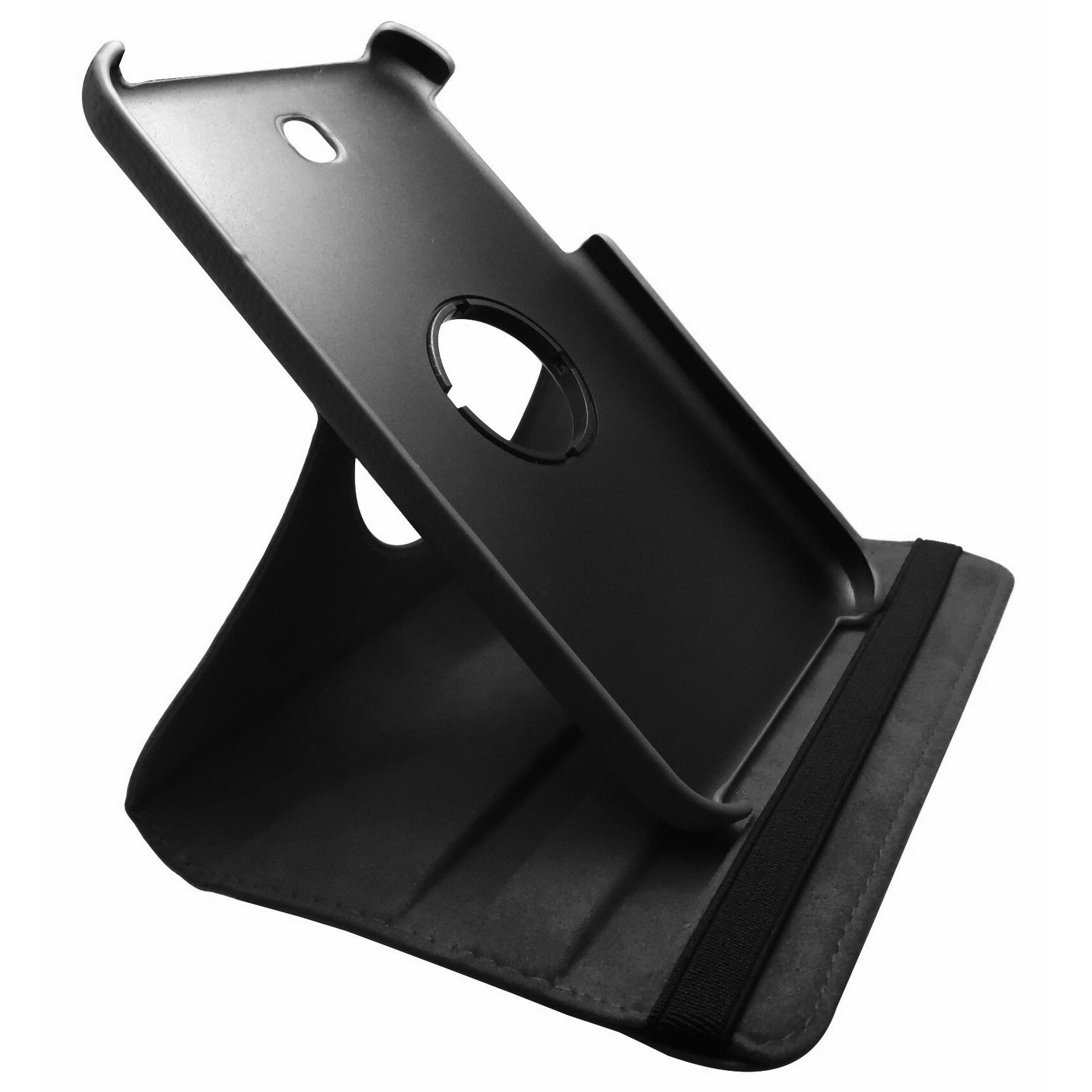 Husa tip carte neagra rotativa cu stand pentru Samsung Galaxy Tab 3 P3200 (SM-T211), P3210 (SM-T210)