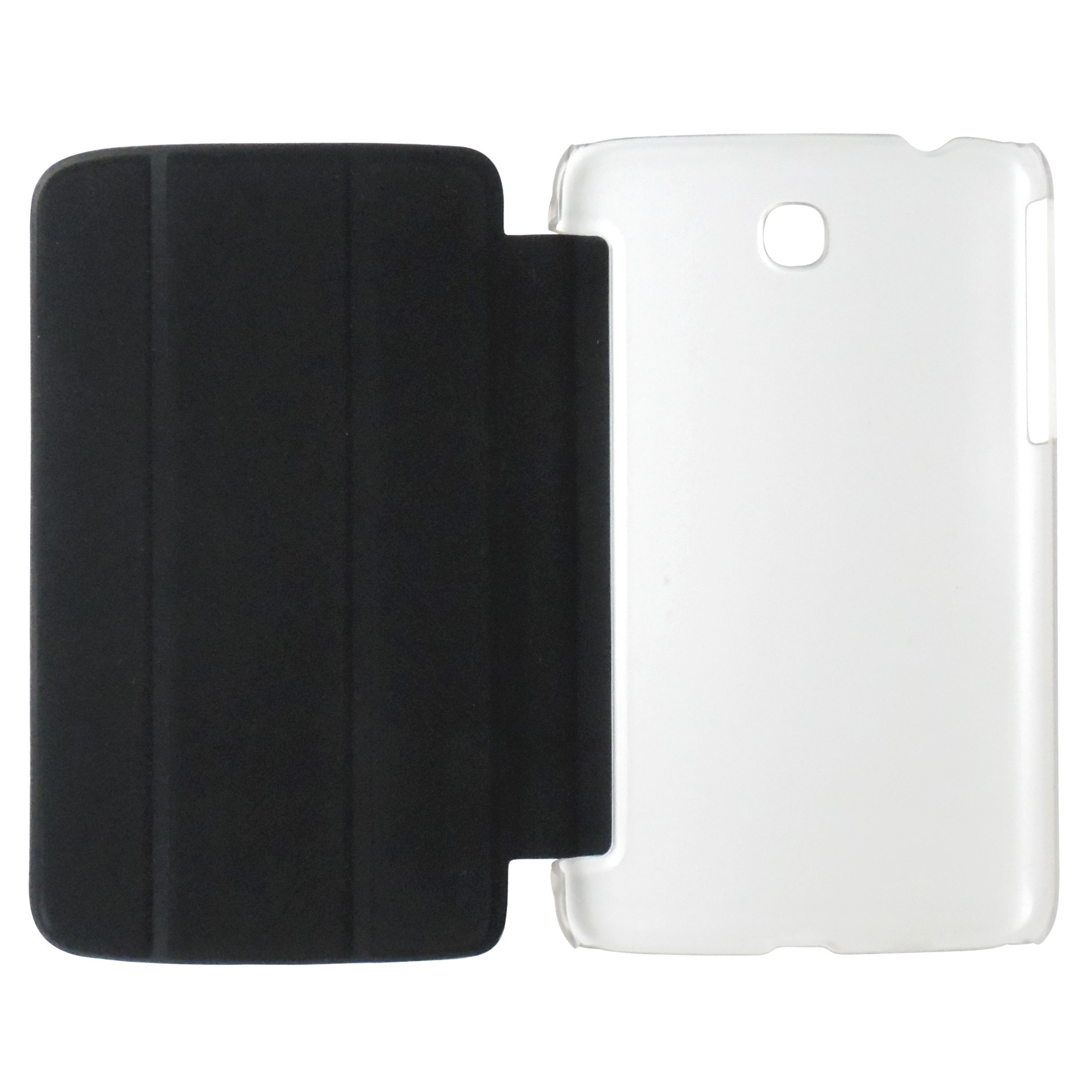 Husa tip carte neagra spate transparent cu stand pentru Samsung Galaxy Tab 3 P3200 (SM-T211), P3210 (SM-T210)