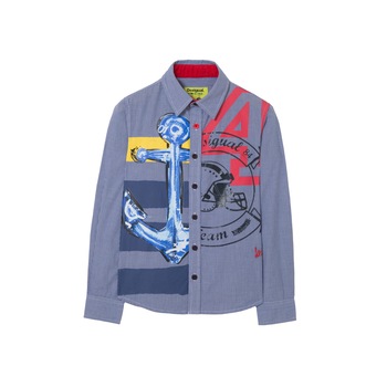 Camasa baieti, Desigual, cu model in carouri si imprimeu, Bambas, 7-8 ani Camasa baieti, Desigual, cu model in carouri si imprimeu, Bambas, 7-8 ani