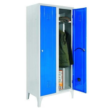Vestiar metalic cu picioare si 2 usi color, perete despartitor 717/02P, 800x500x1800 mm (LxlxH), Italia (albastru) Vestiar metalic cu picioare si 2 usi color, perete despartitor 717/02P, 800x500x1800 mm (LxlxH), Italia (albastru)