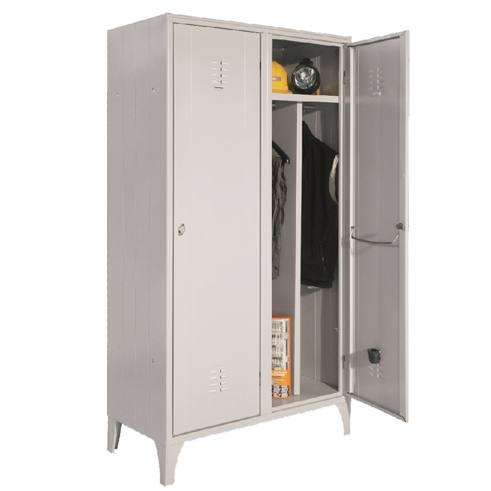 Vestiar metalic cu picioare si 2 usi, perete despartitor 214/02AL, 1000x500x1800 mm (LxlxH), Italia