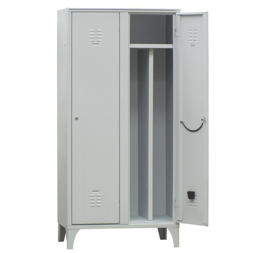 Vestiar metalic cu picioare si 2 usi, perete despartitor 717/02P, 800x500x1800 mm (LxlxH), Italia