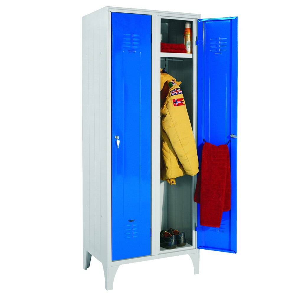 Vestiar metalic cu picioare si 2 usi color 111/02, 700x350x1800 mm (LxlxH), Italia (albastru)