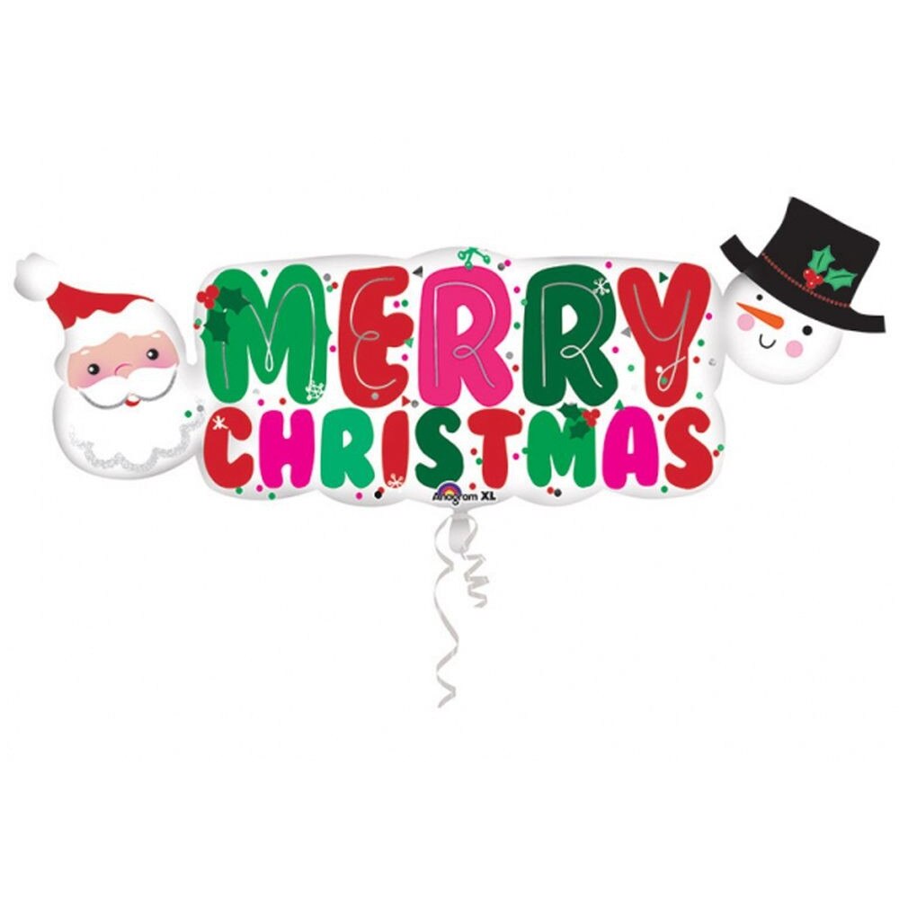 Balon Folie Figurina Merry Christmas - 104 x 40 cm, Amscan 33970