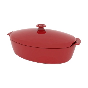Vas oval cu capac 41,5 x 24 cm/5,8 l, Burgundy - Emile Henry Vas oval cu capac 41,5 x 24 cm/5,8 l, Burgundy - Emile Henry