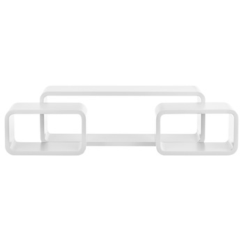 Set Design Retro Style, 3 rafturi perete Modell 3, en.casa, MDF, alb mat lacuit Set Design Retro Style, 3 rafturi perete Modell 3, en.casa, MDF, alb mat lacuit