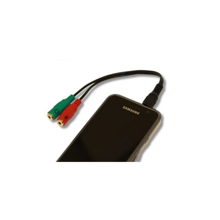 Manhattan audio sztereó kábel / adapter 1 x jack 3.5mm 4-pin --> 2 x jack 3.5mm