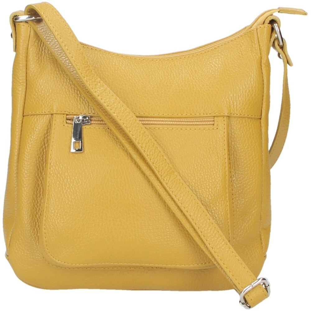 Geanta Tilly din piele naturala pentru femei, mustar