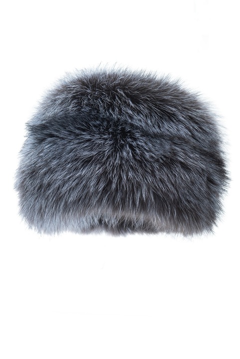Caciula din blana naturala de vulpe argintie, ajustabila ,masura 56-57-58 cm. , Magazin-blanuri, OMFH2123