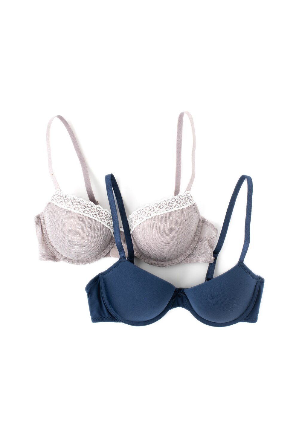 Dorina, Set de sutiene cu burete Abbie - 2 piese, Lila prafuit/Albastru inchis, 80D