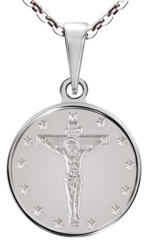 Medalion de argint Iisus Hristos pe cruce 3.5 g Medalion de argint Iisus Hristos pe cruce 3.5 g