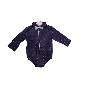 Body baieti, Anne,tip camasa bleumarin cu papion si model Body baieti, Anne,tip camasa bleumarin cu papion si model