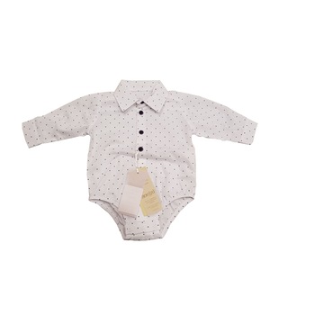 Body baieti, Anne,tip camasa alba cu buline, 6-9 luni Body baieti, Anne,tip camasa alba cu buline, 6-9 luni