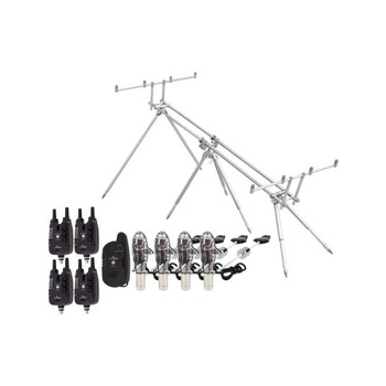 Set 4 senzori cu statie, cu snagbar fix + Set 4 Swingere, model nou, forma de peste + Rodpod, Baracuda, RP9, 4 posturi, pentru 4 lansete Set 4 senzori cu statie, cu snagbar fix + Set 4 Swingere, model nou, forma de peste + Rodpod, Baracuda, RP9, 4 posturi, pentru 4 lansete