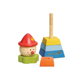 Clovn cu palarie rosie, EverEarth, Lemn, 1 an+ Clovn cu palarie rosie, EverEarth, Lemn, 1 an+