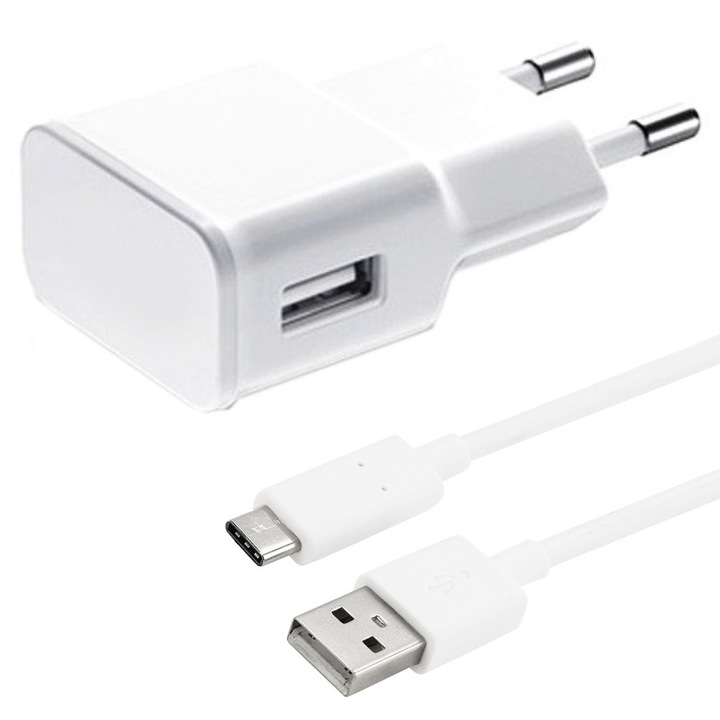 1 Tech USB Type-C hálózati töltő, 5V/2A, 220V, 1x USB Type-C kábel, fehér