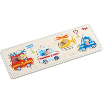 Masini de interventie - puzzle din lemn, Haba, Lemn, 1 an+ Masini de interventie - puzzle din lemn, Haba, Lemn, 1 an+