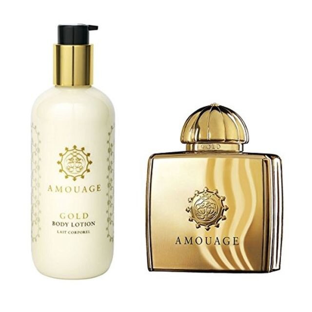 Set cadou Amouage Gold, Femei, 100ml apa de parfum + 300ml lotiune de corp