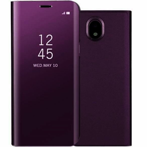Husa Samsung Galaxy J7 2017 Mov Clear View Oglinda Purple + Folie de Protectie Cadou