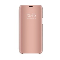 Husa Samsung Galaxy J6 2018 Roz Clear View Flip Standing Cover Tip Carte Book Oglinda Rose Gold .Permite Vizualizarea Prin Capacul Superior .Display ON/OFF
