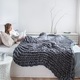 Patura din lana de Merino 100% pura, Merino Wool Blankets, Gri, 180x200 cm