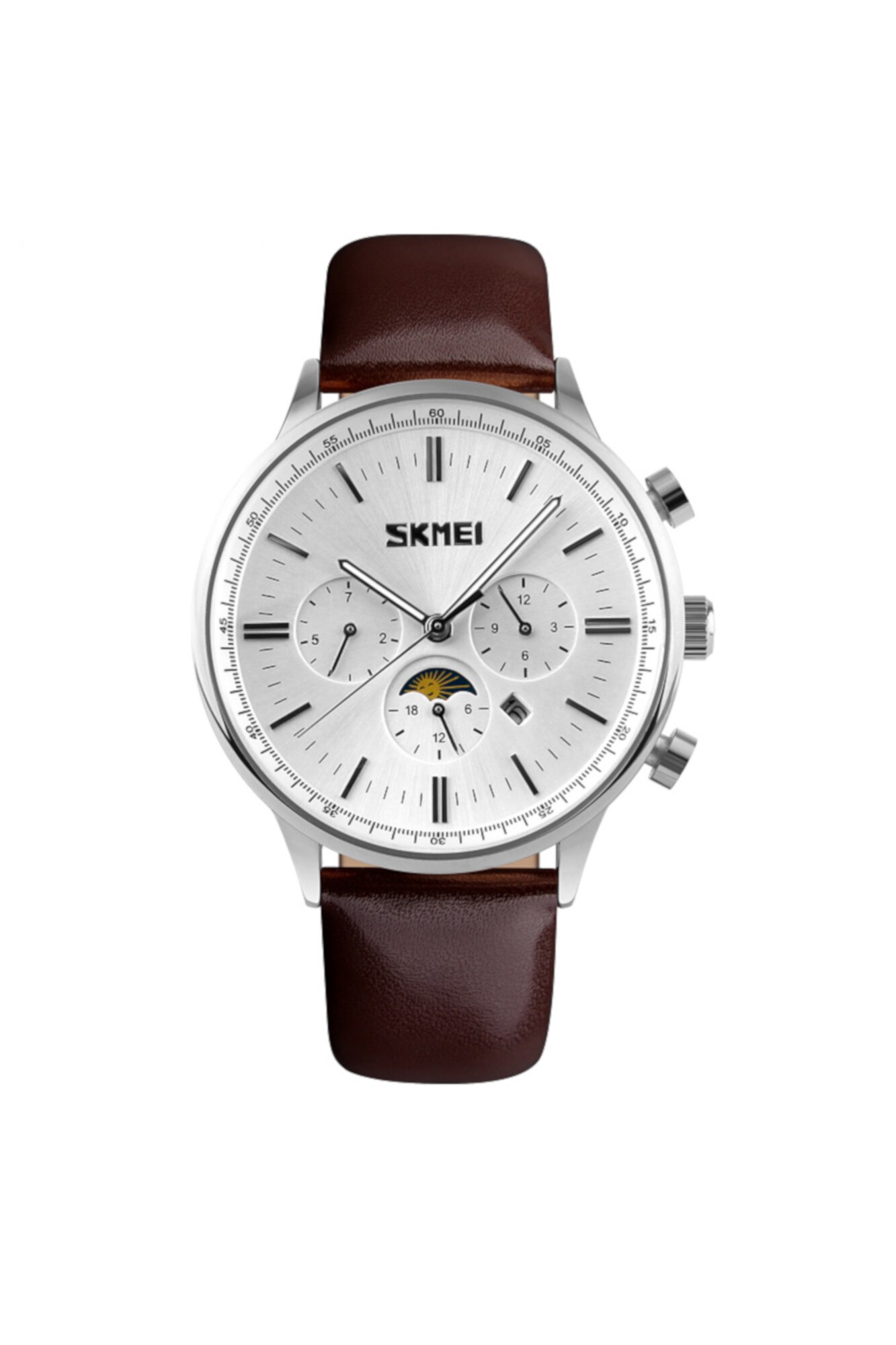 Ceas Skmei Quartz, Bratara Piele, Maro, Casual