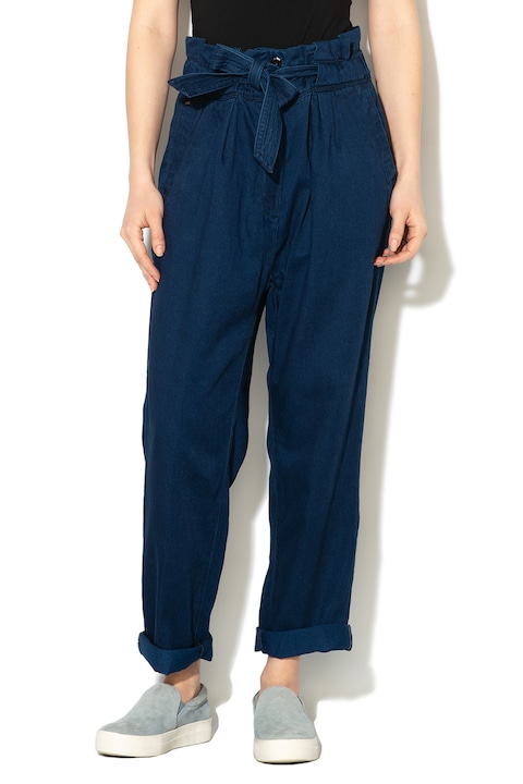 G-STAR, Pantaloni din reiat cu talie inalta Bronson, Bleumarin